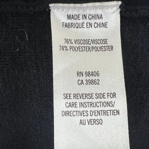 THEORY Andreeza Enchanted Black Bodycon Dress Rib Knit Round Neck Pullover Sz P - Picture 9 of 11